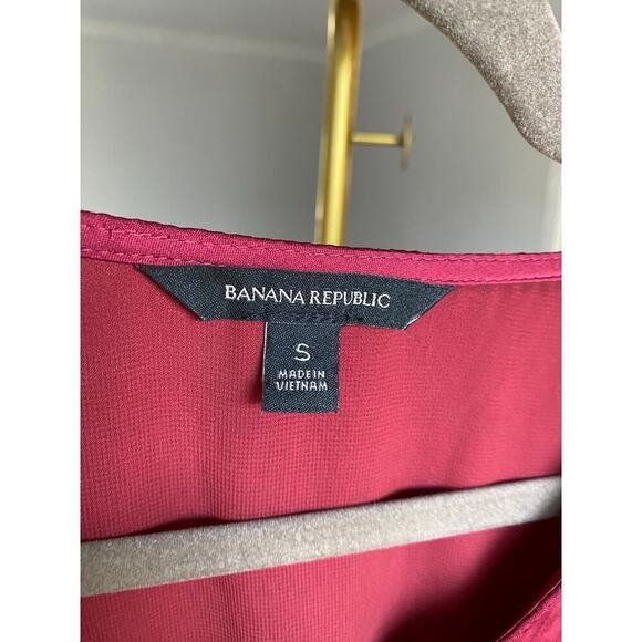 Banana Republic Satin Peplum Blouse Smocked Romantic Boho Summer Spring - Picture 10 of 12